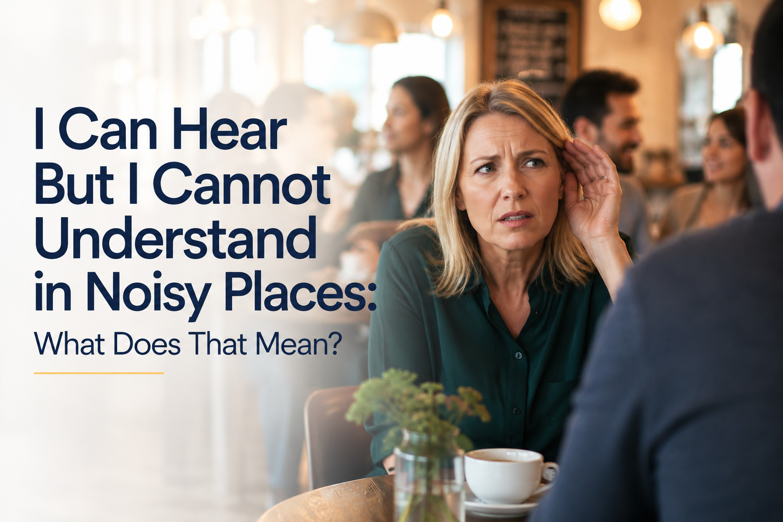 I Can Hear But I Cannot Understand in Noisy Places What Does That Mean I Can Hear But I Cannot Understand in Noisy Places: What Does That Mean?